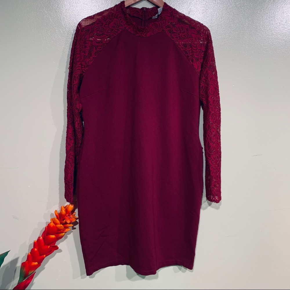 Beautiful Belle & Sky Maroon With Mesh Shoulder